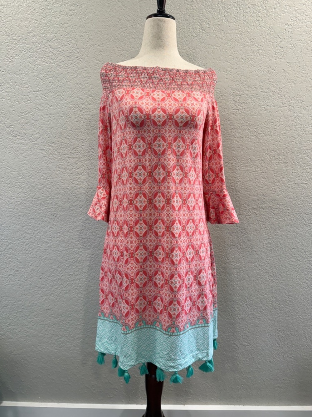 Cabana Life Coral Tides Off-The-Shoulder Women’s Sundress - Picture 2 of 7